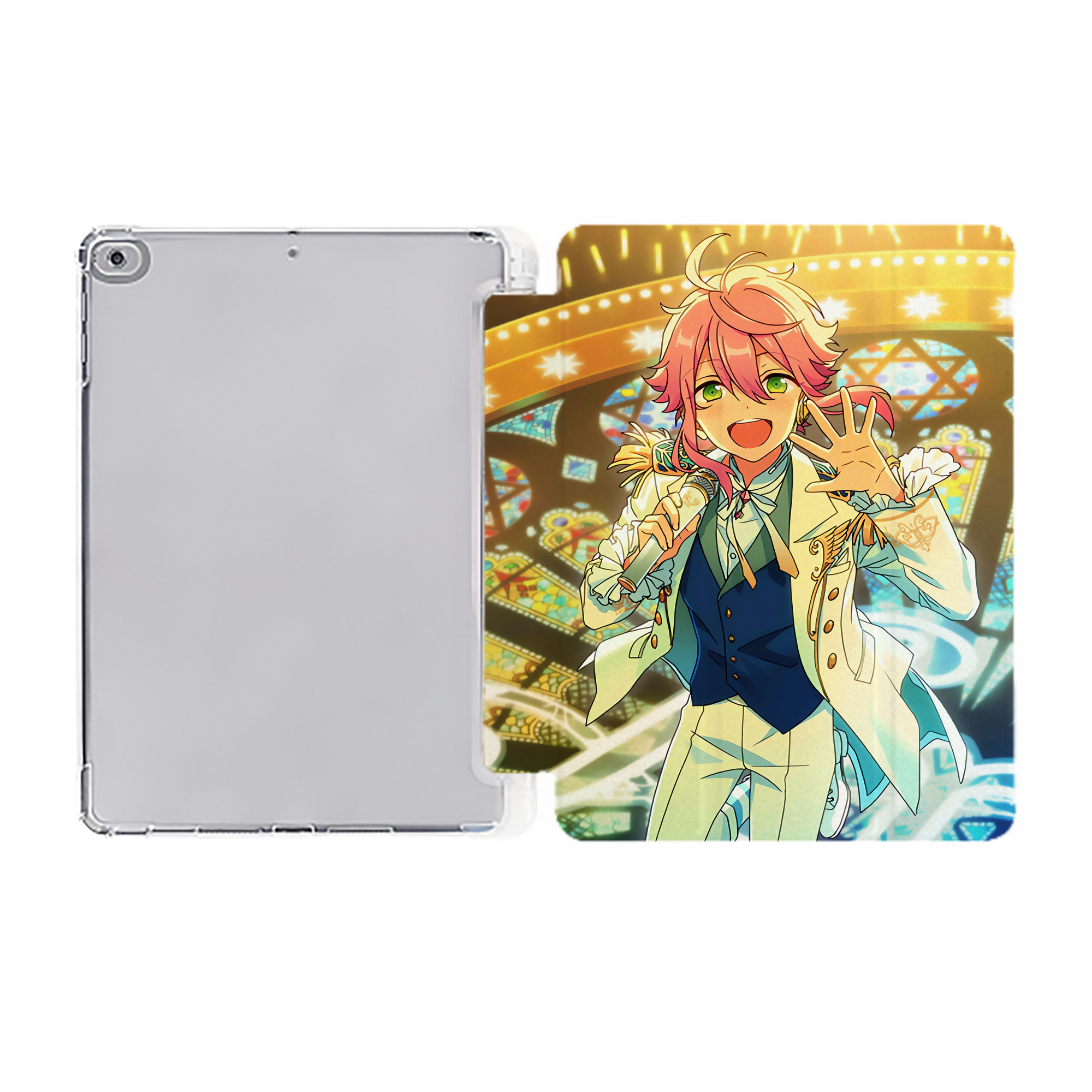 （画像用） あんさんぶるスターズ! Ensemble Stars IPad ケース ペン収納付き 三つ折りスタンド PUレザー×シリコン 対応機種9.5/10.5/10.9インチ